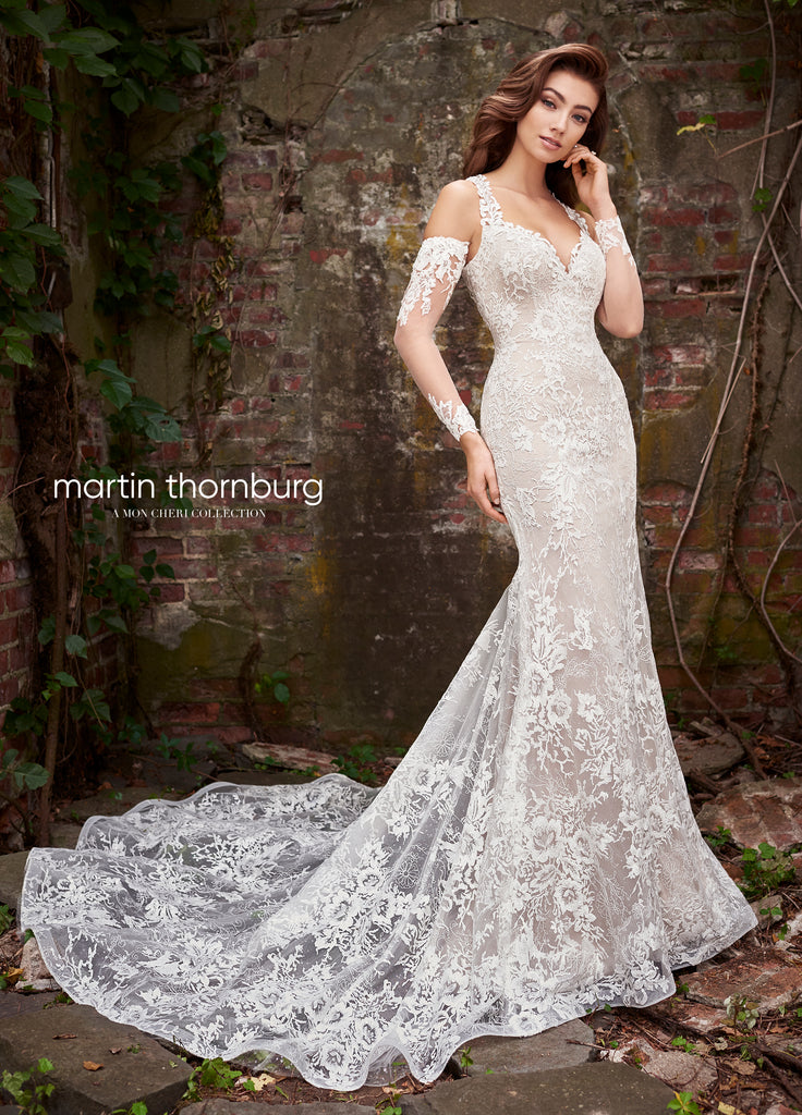 Martin Thornburg 119284W Dolores Long Sleeve Plus Size Bridal Dress