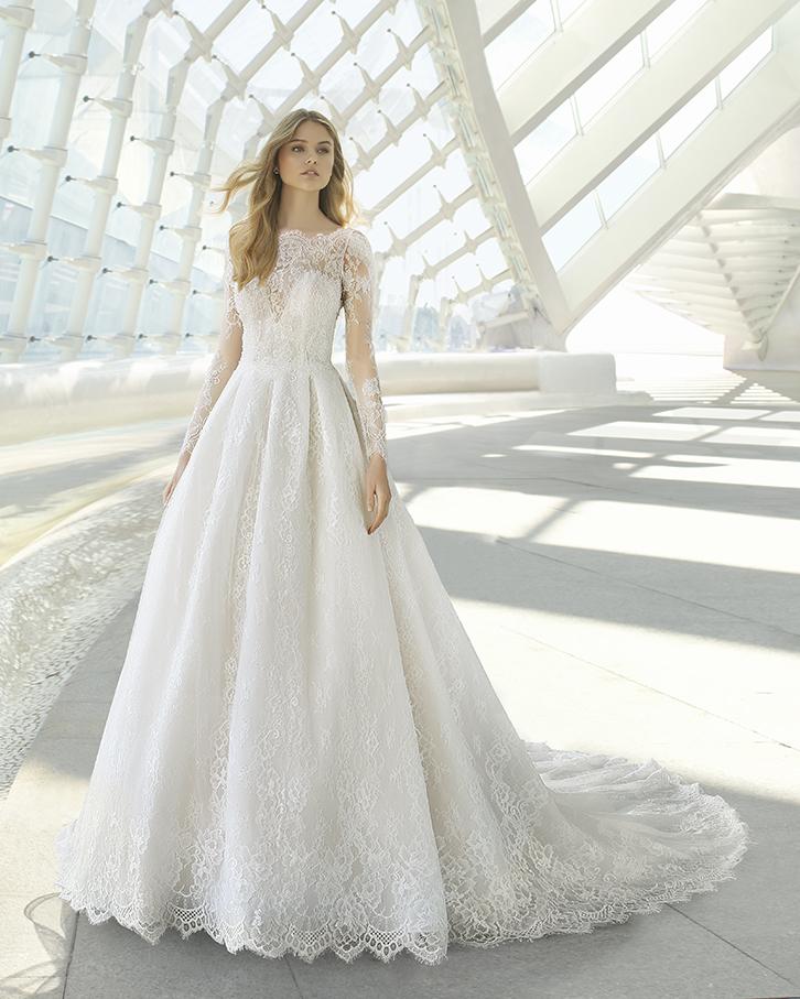 OSTTY - Ostty Dubai Luxury Wedding Dress Long Sleeve Ball Gown Crystal  Dresses White OS849 $1,199.99